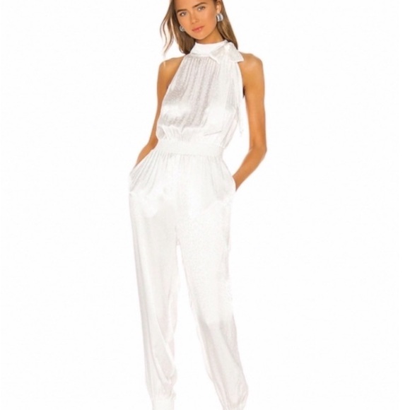 Cinq à Sept Sleek White Jumpsuit - Picture 1 of 3